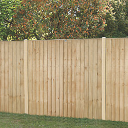 Forest Vertical Board Closeboard  Garden Fencing Panel Natural Timber 6' x 6' Pack of 3