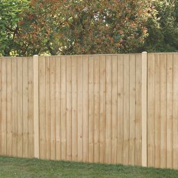 Forest Vertical Board Closeboard  Fence Panels Natural Timber 6' x 6' Pack of 3