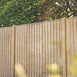Forest Vertical Board Closeboard  Garden Fencing Panel Natural Timber 6' x 6' Pack of 3