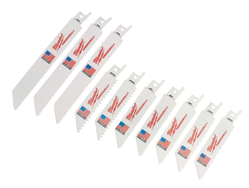 Milwaukee Hackzall 49220220 Multi-Material Blade Set 10 Pieces