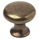 Decorative Round Cabinet Knobs Antique Brass 20mm 2 Pack