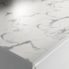Wilsonart Zenith Marbre Veneto Matt White Marble Effect Compact Laminate Breakfast Bar 3000mm x 950mm x 12mm