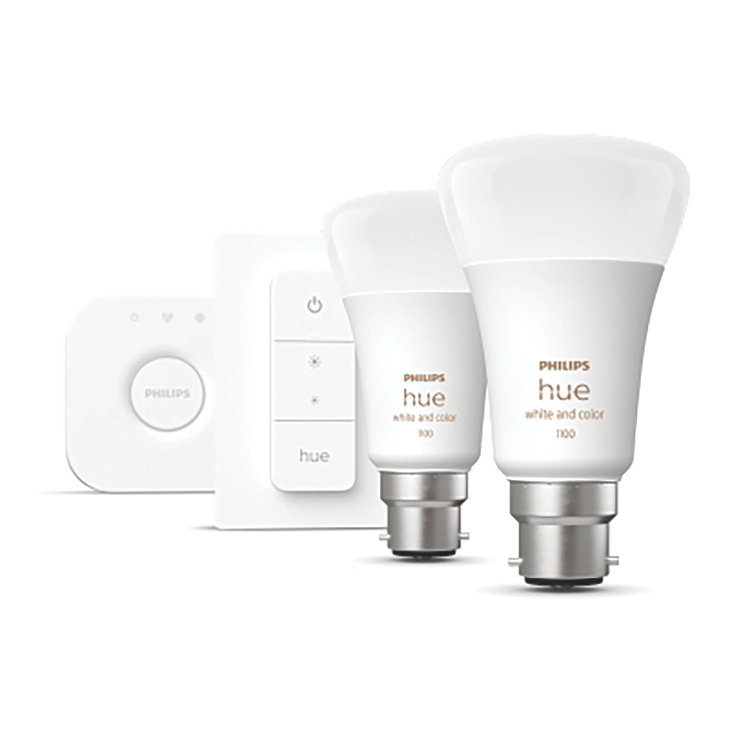 Philips Hue Ambience B22 A19 RGB & White LED Smart Lighting Starter Kit 9W 806lm 3 Piece Set (273PP)