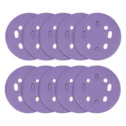 Trend  AB/125/60Z 60 Grit 8-Hole Punched Multi-Material Sanding Discs 125mm 10 Pack