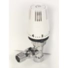 Myson PLUSTRV15AC 15mm x 1/2" Chrome/White Angled Standard Thermostatic Radiator Valve Head & Body