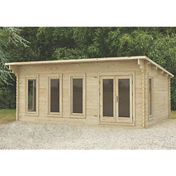 Forest Wolverley 19' 6" x 13' (Nominal) Pent Timber Log Cabin with Assembly