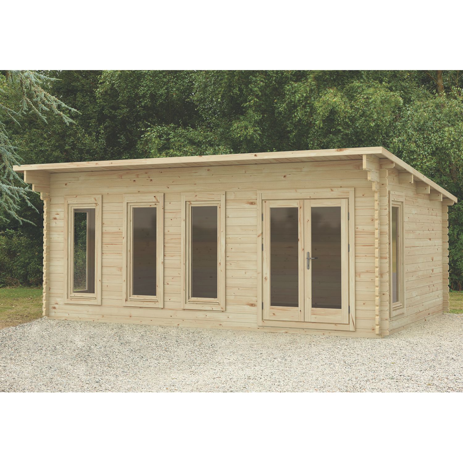 Forest Wolverley 19' 6" x 13' (Nominal) Pent Timber Log Cabin with Assembly (273TF)