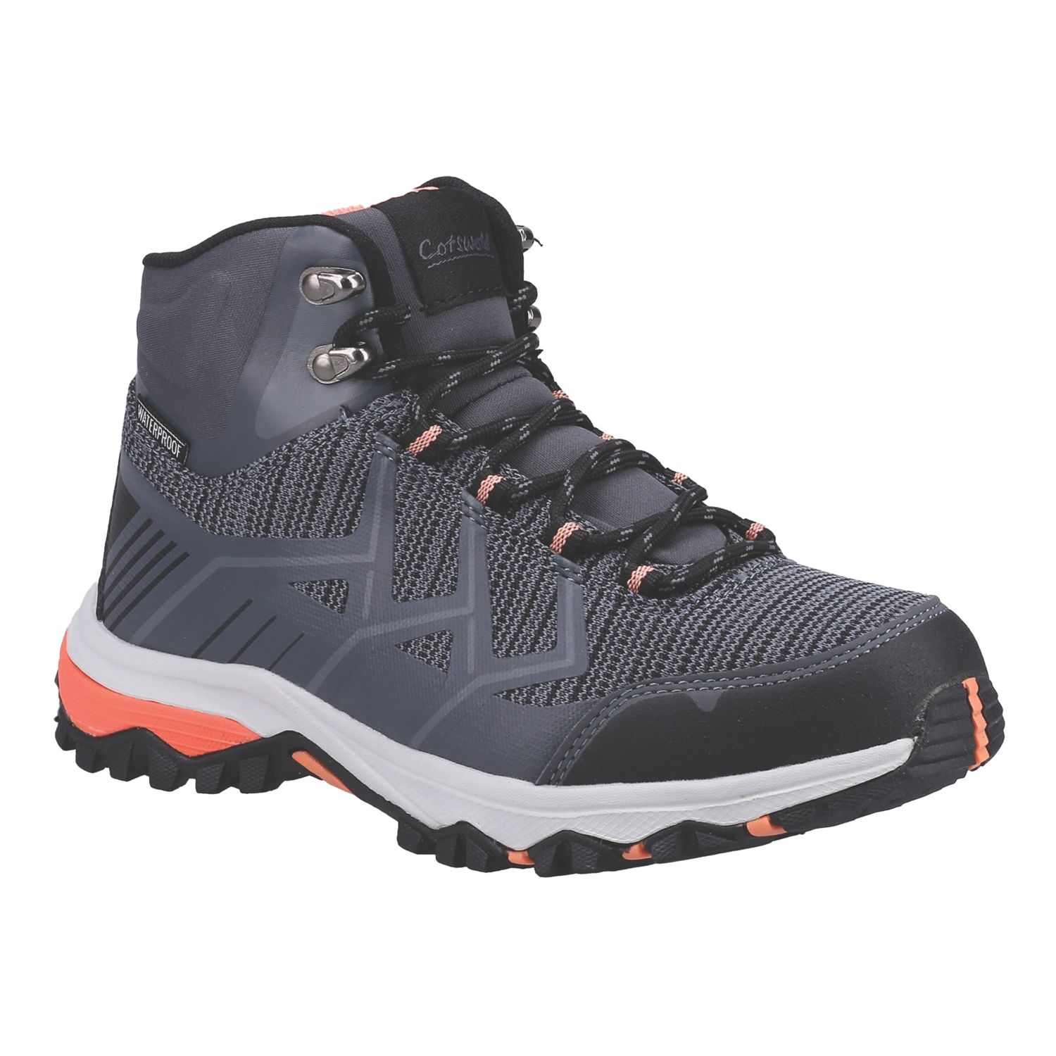 Cotswold Wychwood Size 6 Womens Grey/Coral Waterproof Non Safety Work Boots (273XE)
