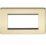 Knightsbridge Screwless 4-Module Modular Faceplate Polished Brass