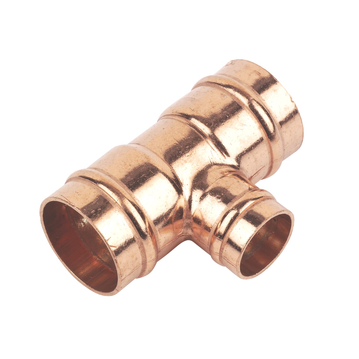 Flomasta Brass Solder Ring Reducing Tees 22mm x 22mm x 15mm 5 Pack (27415)