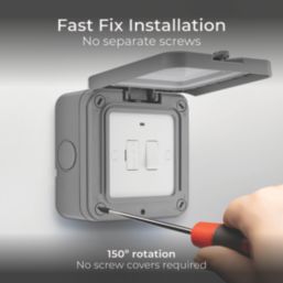 British General  IP66 13A Weatherproof Outdoor Switched Fused Spur & Flex Outlet with Neon