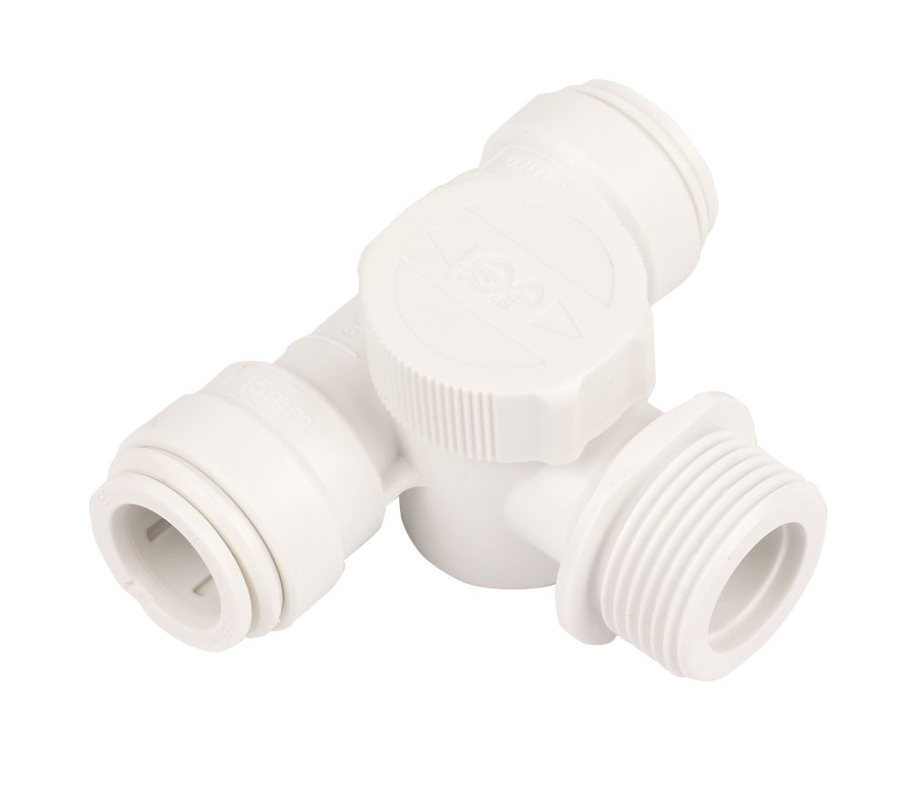 JG Speedfit  Plastic Push-Fit Adapting Appliance Tap Tee 15mm x 15mm x 3/4"