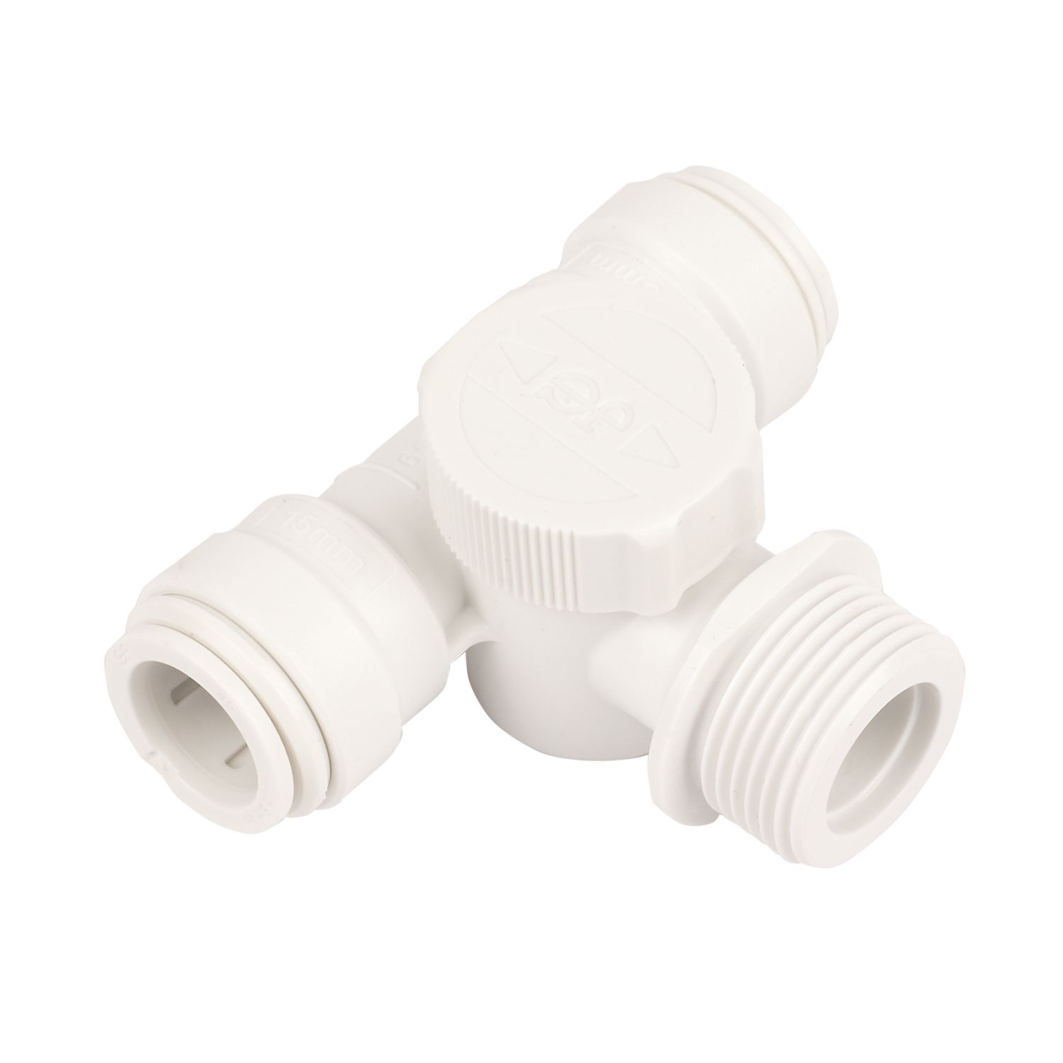JG Speedfit Plastic Push-Fit Adapting Appliance Tap Tee 15mm x 15mm x 3/4" (27471)
