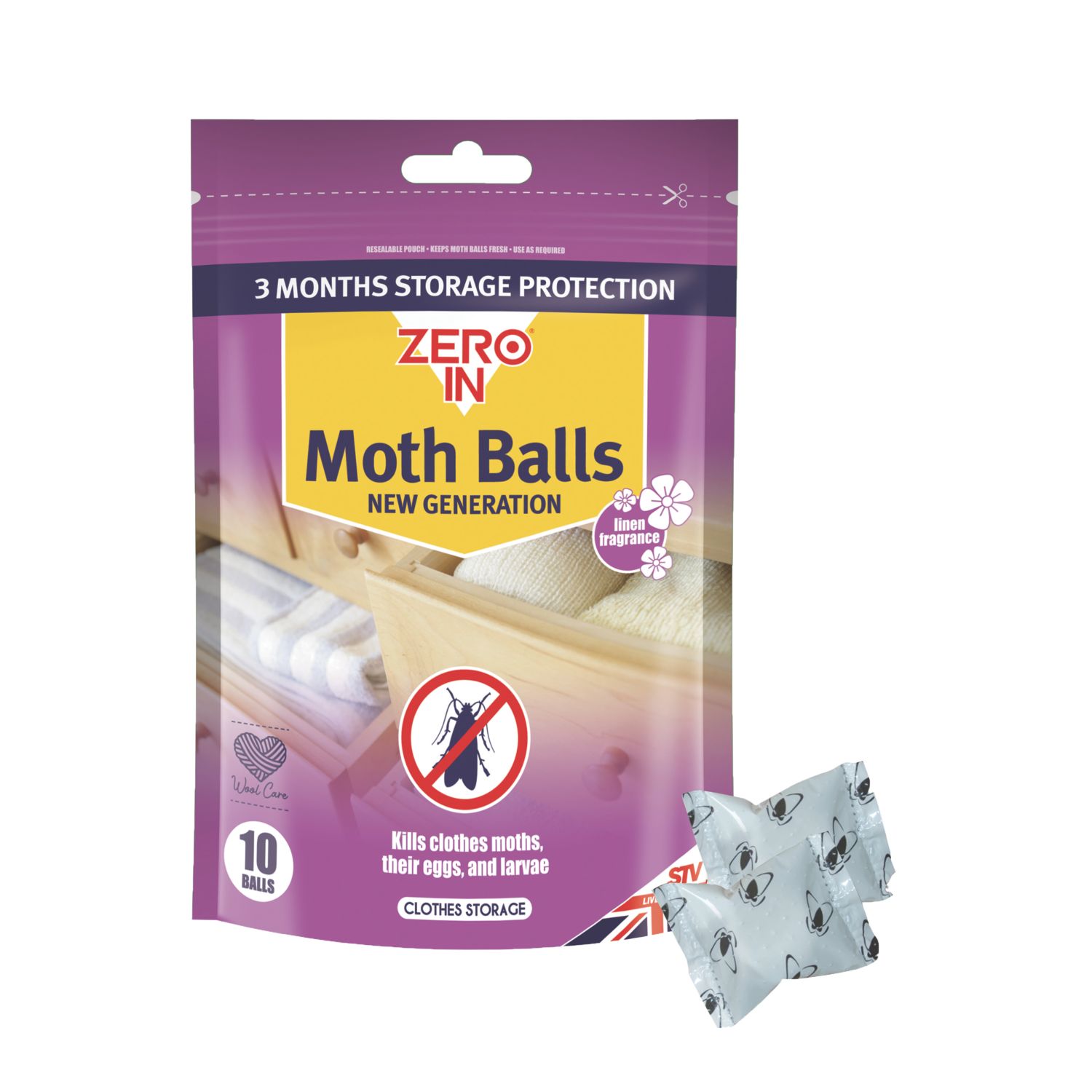 Zero In Clothes Moth Balls 0.02kg 10 Pieces (2749V)