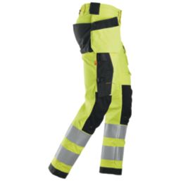 Snickers 6243 Hi-Vis Work Trousers Yellow 33" W 32" L