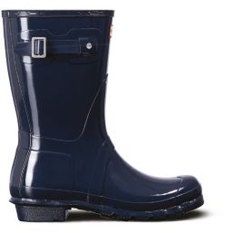 Hunter Original Short Gloss Size 4 Womens Navy Non Safety Wellies