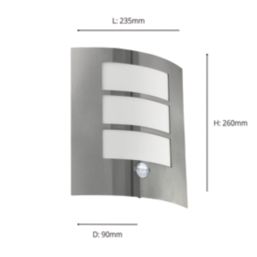 Eglo City Outdoor Wall Light With PIR Sensor Silver