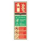Essentials  Photoluminescent "Fire Extinguisher CO2" Sign 100mm x 300mm