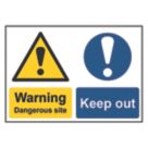 Essentials  "Warning Dangerous Site Keep out" Sign 420mm x 594mm