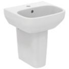 Ideal Standard i.life A Handbasin & Pedestal 1 Tap Hole 400mm