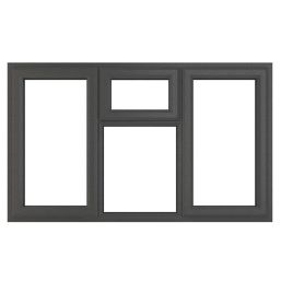 Crystal  Top, Left & Right-Hand Opening Clear Triple-Glazed Casement Anthracite on White uPVC Window 1770mm x 1190mm