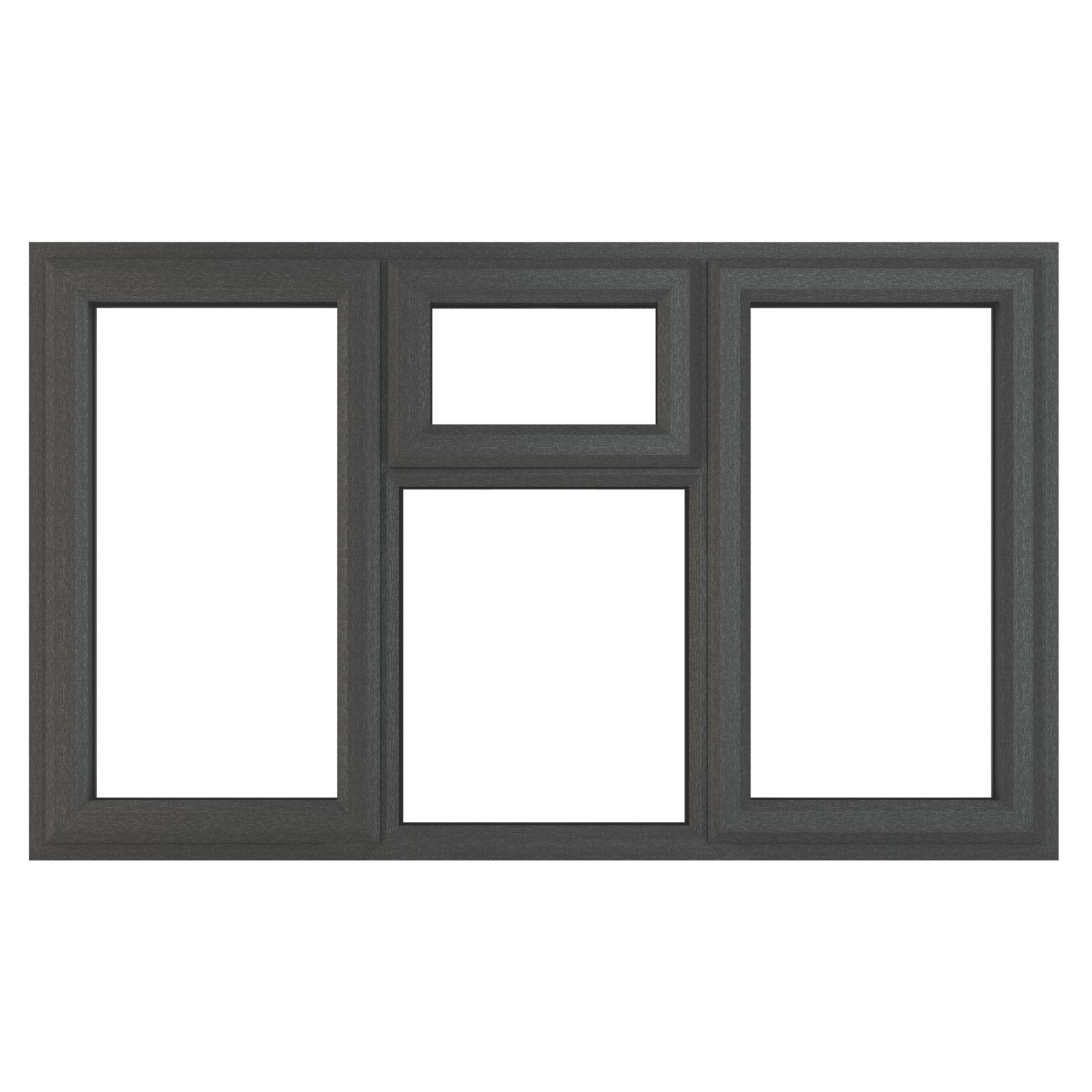 Crystal Top, Left & Right-Hand Opening Clear Triple-Glazed Casement Anthracite on White uPVC Window 1770mm x 1190mm (274JM)