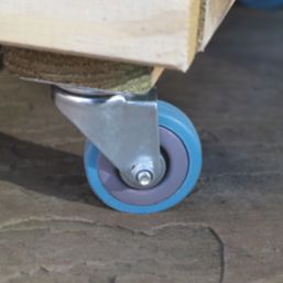 Forest Linear Rectangular Garden Planter with Wheels Natural Timber 1200mm x 400mm x 972mm