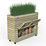 Forest Linear Rectangular Garden Planter with Wheels Natural Timber 1200mm x 400mm x 972mm