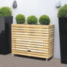 Forest Linear Rectangular Garden Planter with Wheels Natural Timber 1200mm x 400mm x 972mm