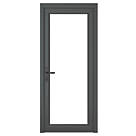 Crystal  Fully Glazed 1-Clear Light Right-Hand Opening Anthracite Grey uPVC Back Door 2090mm x 890mm