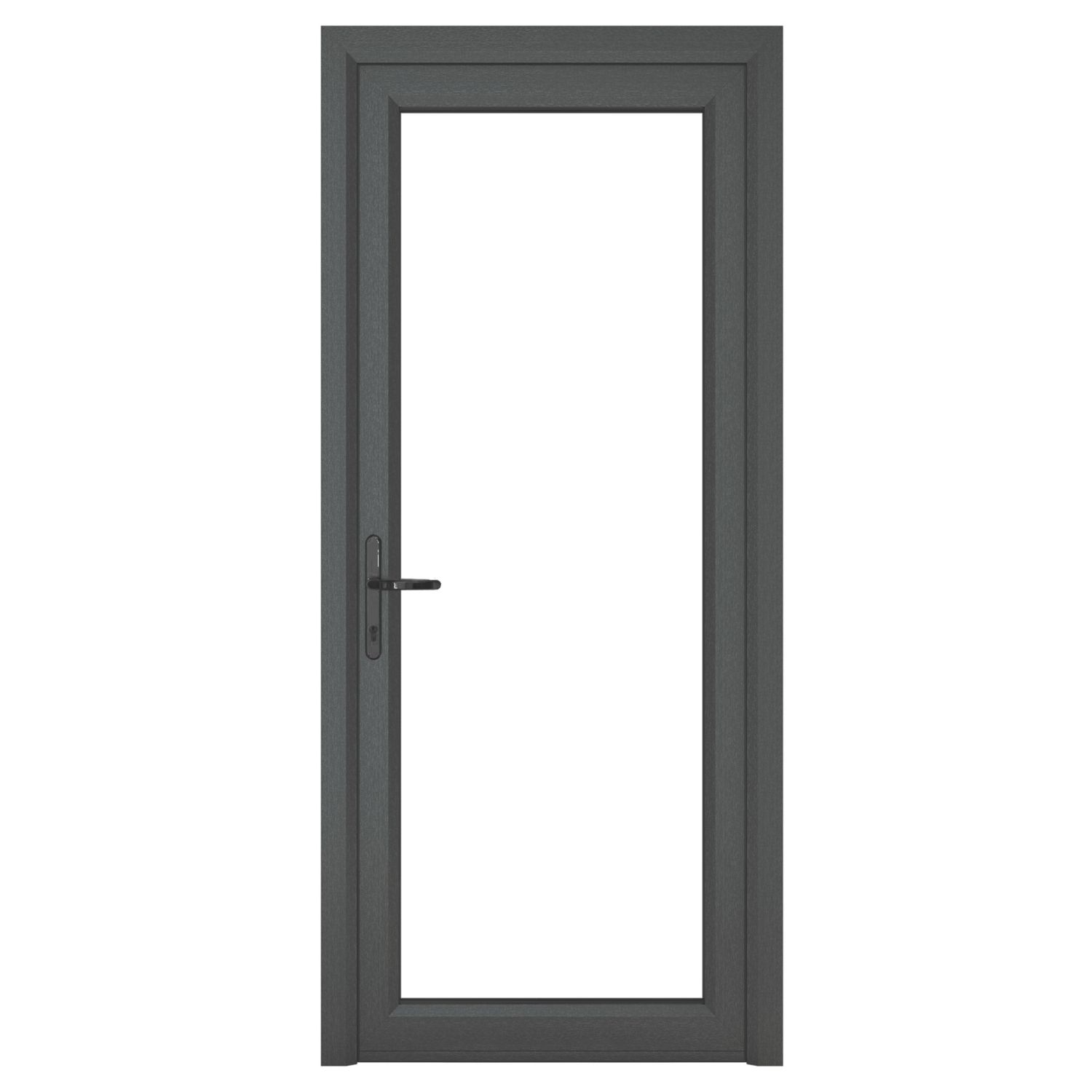 Crystal Fully Glazed 1-Clear Light Right-Handed Anthracite Grey uPVC Back Door 2090mm x 890mm (274KF)