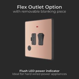 British General Evolve 13A Switched Fused Spur with LED Copper with Black Inserts
