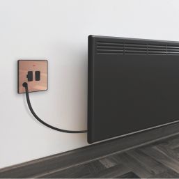 British General Evolve 13A Switched Fused Spur with LED Copper with Black Inserts