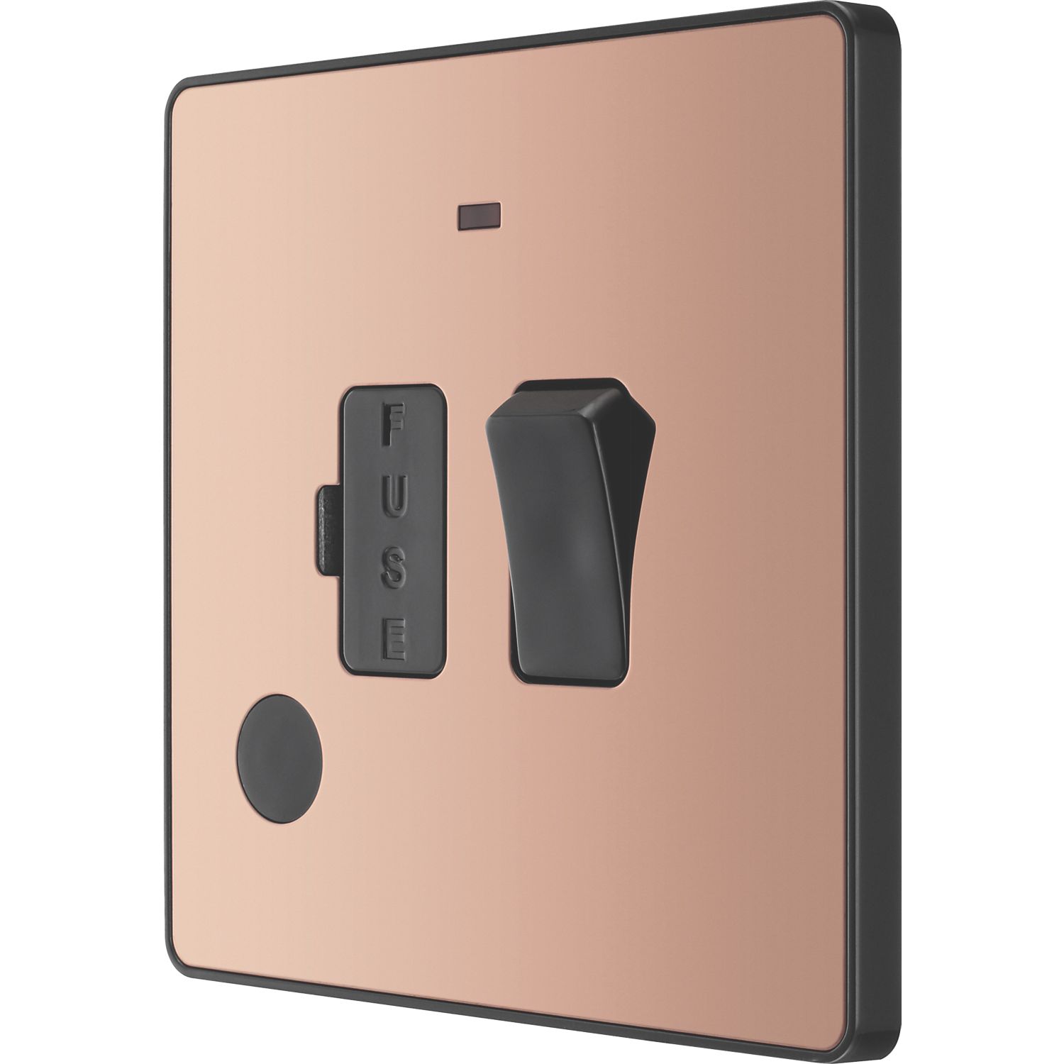 British General Evolve 13A Switched Fused Spur with LED Copper with Black Inserts (274PX)