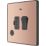 British General Evolve 13A Switched Fused Spur with LED Copper with Black Inserts