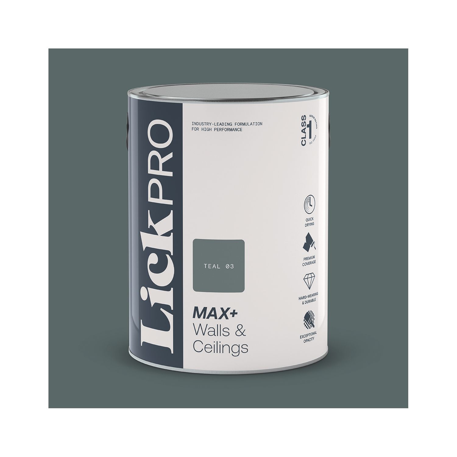 LickPro Max+ 5Ltr Teal 03 Eggshell Emulsion Paint (274TM)