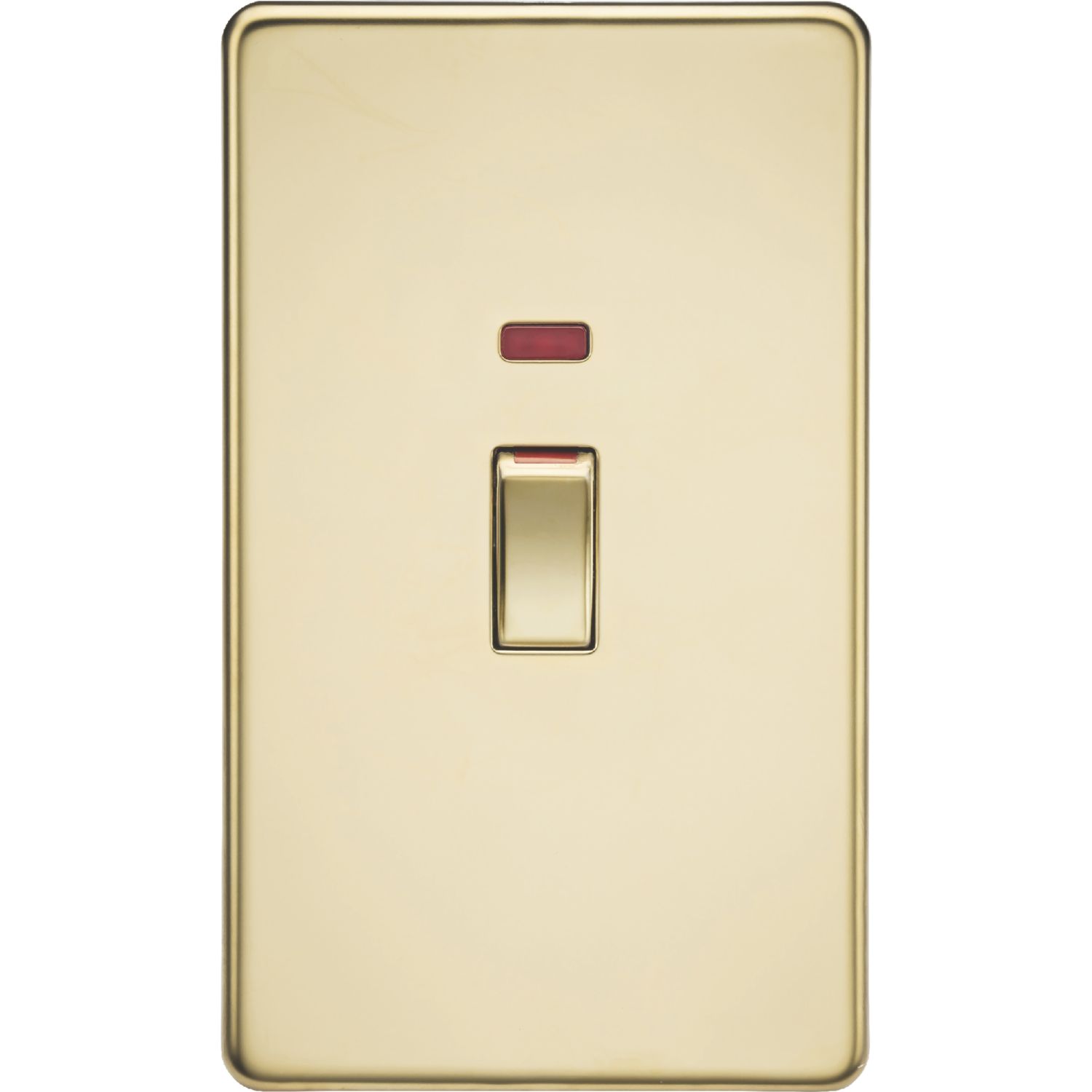 Knightsbridge 45A 2-Gang DP Control Switch Polished Brass with LED (274TY)