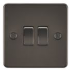 Knightsbridge  10AX 2-Gang 2-Way Light Switch  Gunmetal