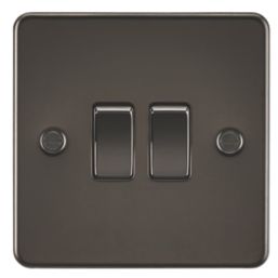 Knightsbridge  10AX 2-Gang 2-Way Light Switch  Gunmetal