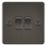 Knightsbridge  10AX 2-Gang 2-Way Light Switch  Gunmetal