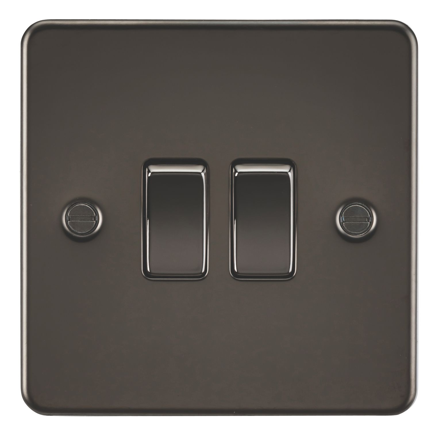 Knightsbridge 10AX 2-Gang 2-Way Light Switch Gunmetal (274VF)