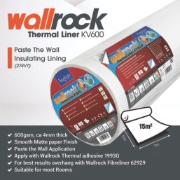 Wallrock White Thermal Liner Wallpaper 1000mm x 15m