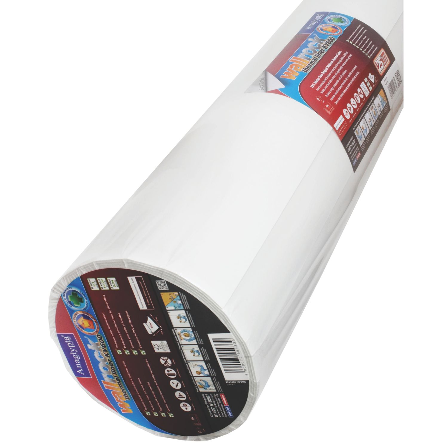 Wallrock White Thermal Liner Wallpaper 1000mm x 15m (274VT)