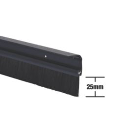 Stormguard Bottom Door Brush Draught Excluder Black 1m