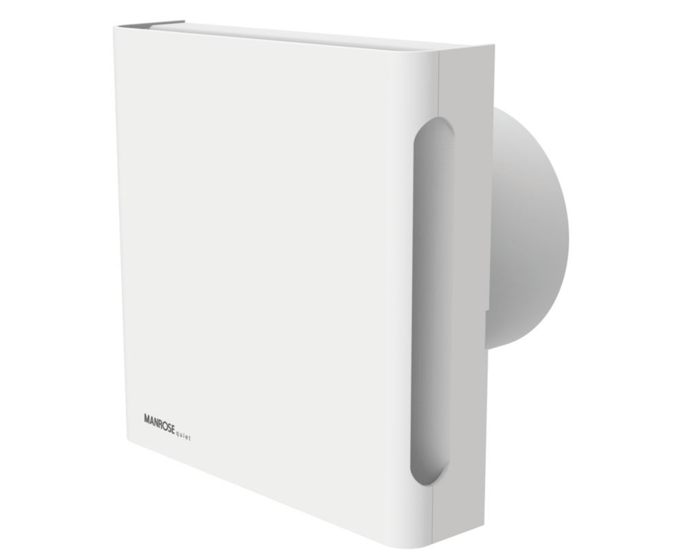 Manrose Quiet Fan X5 Conceal/ QF100TX5CON 100mm (4") Axial Bathroom Extractor Fan with Timer White 220-240V