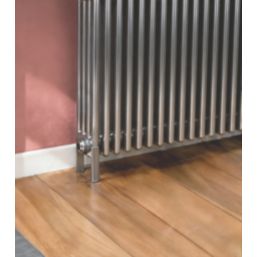 Reina 270mm Raw Steel Lacquer 3 Column Radiator Feet 2 Pack