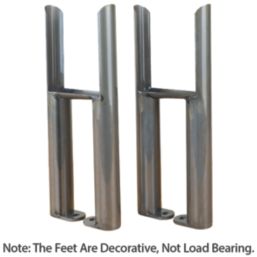 Reina 270mm Raw Steel Lacquer 3 Column Radiator Feet 2 Pack