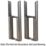 Reina 270mm Raw Steel Lacquer 3 Column Radiator Feet 2 Pack