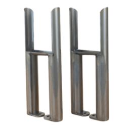 Reina 270mm Raw Steel Lacquer 3 Column Radiator Feet 2 Pack