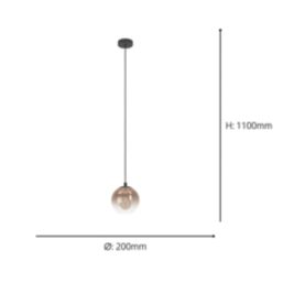 Eglo Ariscani 1 Pendant Light Black